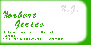 norbert gerics business card